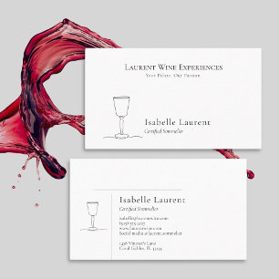Minimalistischer Sommelier Wine Experte Visitenkarte