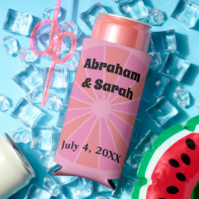 Minimalistischer Sommer Pink Grapefruit-Gastgesche Selters Dosenkühler (In Situ Sommer)