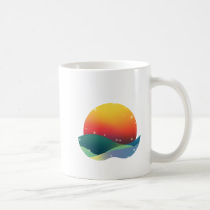 Minimalistischer Sonnenuntergang über dem Abstrakt Kaffeetasse