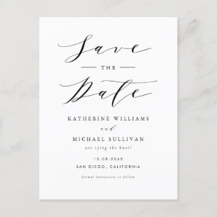 Minimalistischer SQL-QR-Code Save the Date Postkarte