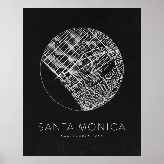 Minimalistischer Stadtplan von Santa Monica Poster (Vorne)