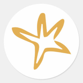 Minimalistischer Star Runder Aufkleber