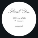 Minimalistischer Sticker für die Hochzeitsnadel<br><div class="desc">Fügen Sie mit diesen minimalistischen Hochzeitsumschlag-Aufklebern eine personalisierte und elegante Touch zu Ihrem Hochzeitsgeschenk hinzu. Diese speziell für das Versiegeln von Umschlägen, Gefälligkeitstaschen, Dankeschön-Noten oder Geschenkverpackungen konzipierten Rundaufkleber zeichnen sich durch ein sauberes, modernes Design mit Monogramm oder Initialen aus. Diese Aufkleber eignen sich ideal für Hochzeiten, Brautpartys, das Speichern von...</div>