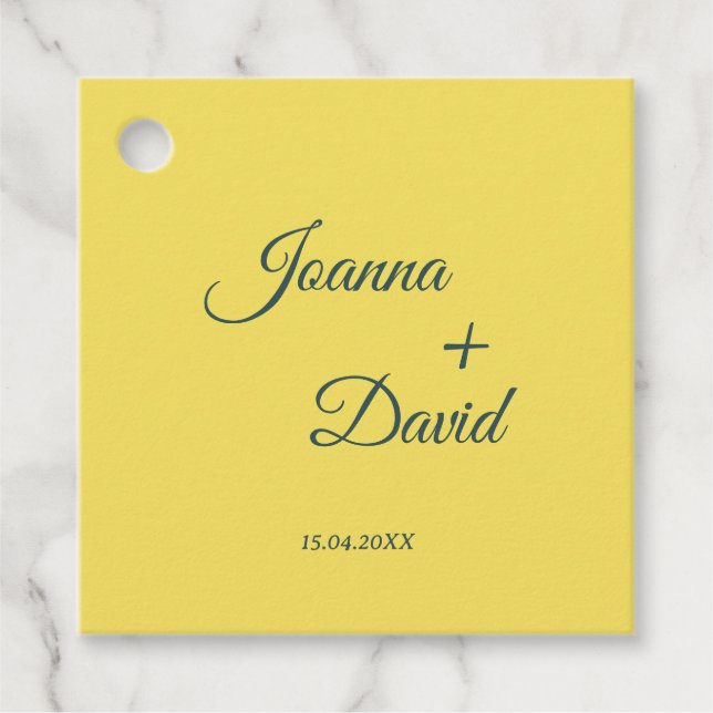 Minimalistischer Stil | Calligrafy Schriftart Wedd Geschenkanhänger (Vorderseite)