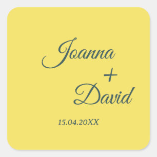 Minimalistischer Stil   Calligrafy Schriftart Wedd Quadratischer Aufkleber