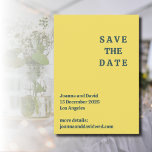 Minimalistischer Stil | Retro-Schriftart-Hochzeit Save The Date<br><div class="desc">Minimalistischer Stil | Lemon Chiffon Background und Dunkelschiefer Gray Retro Schreibmaschine Schriftart Hochzeit speichern das Datum.</div>