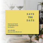 Minimalistischer Stil | Retro-Schriftart-Hochzeit Save The Date<br><div class="desc">Minimalistischer Stil | Lemon Chiffon Background und Dunkelschiefer Gray Retro Schreibmaschine Schriftart Hochzeit speichern das Datum.</div>