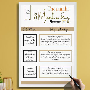 Minimalistischer, stilvoller Erdton-3-Mahlzeiten-a Poster