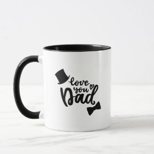 Minimalistischer stilvoller monochromer Love You D Tasse
