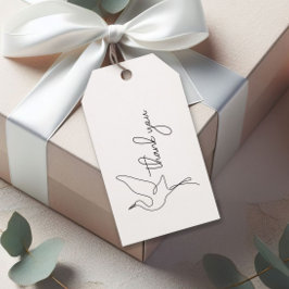 Minimalistischer Storch Neutrale Babyparty Dankesc Geschenkanhänger