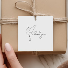 Minimalistischer Storch Neutrale Babyparty Dankesc Geschenkanhänger