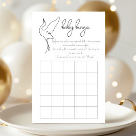 Minimalistischer Storch Neutrales Baby Shower Bing