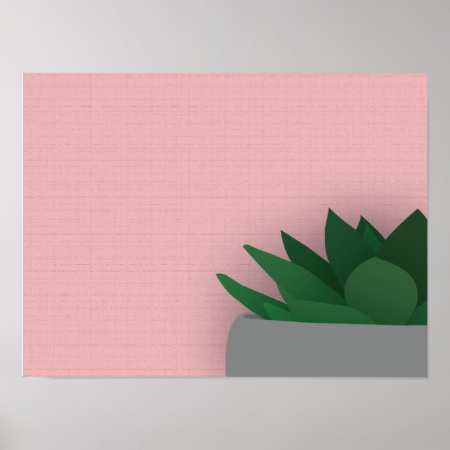 Minimalistischer Sukkulent Poster (Vorne)