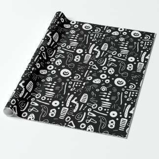 minimalistischer Surrealist in Schwarzweiß Geschenkpapier