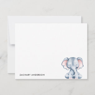 Minimalistischer süsser Baby-Elefant Kinder person Mitteilungskarte