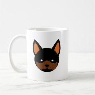 Minimalistischer süßer Chibi-Hundegesicht Kaffeetasse