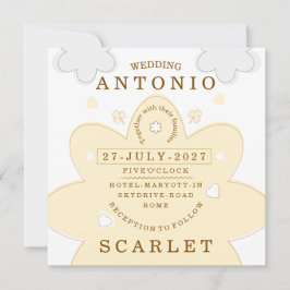 Minimalistischer süßer Stil Hochzeit und moderne Ä Einladung