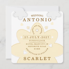 Minimalistischer süßer Stil Hochzeit und moderne Ä Einladung