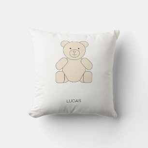 Minimalistischer süßer Teddybär mit individuellem Kissen