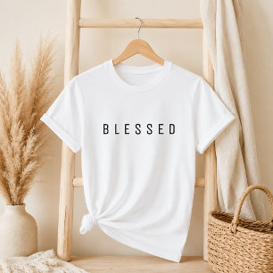 Minimalistischer T - Shirt BLESSED-Text