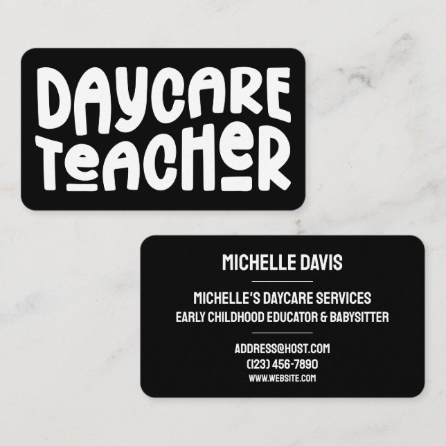 Minimalistischer Tageslehrer Visitenkarte (Vorne/Hinten)