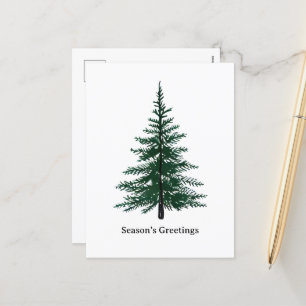 Minimalistischer Tannenbaum-Design Einfach Handgez Feiertagspostkarte