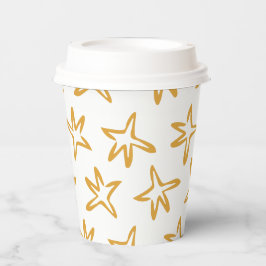 Minimalistischer Tannenstern Pappbecher