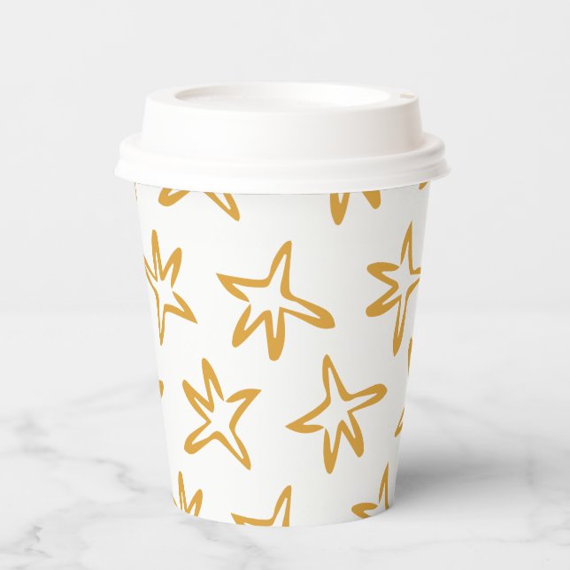 Minimalistischer Tannenstern Pappbecher (Vorderseite)