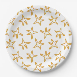 Minimalistischer Tannenstern Pappteller