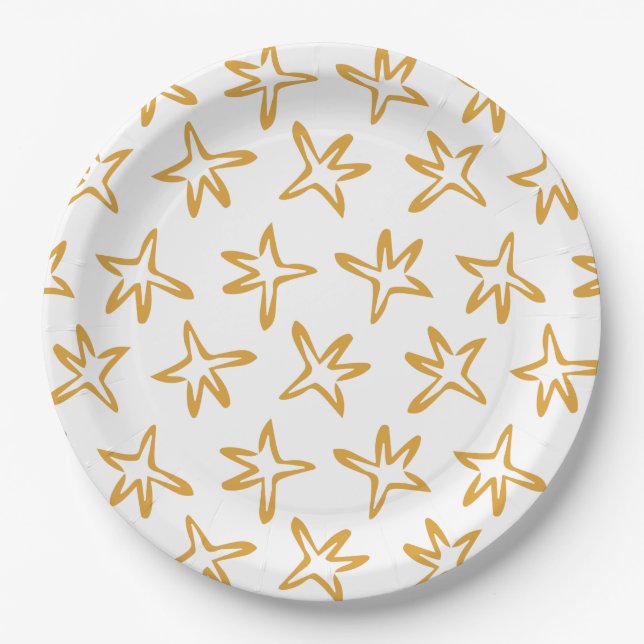 Minimalistischer Tannenstern Pappteller (Vorderseite)