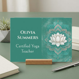 Minimalistischer Teal Heiliger Lotus Yoga Reiki Le Visitenkarte