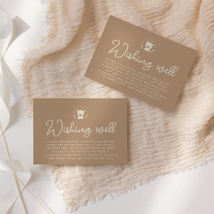 Minimalistischer Teddy Bear wünscht Babydusche Begleitkarte