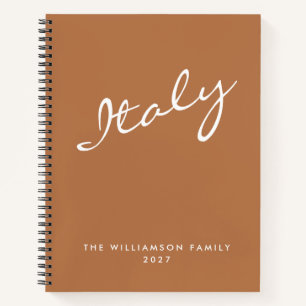 Minimalistischer Terrakotta-Script personalisierte Notizbuch