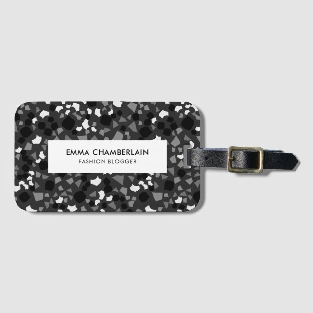 Minimalistischer Terrazzo Print Gepäckanhänger (Vorderseite (Horizontal))