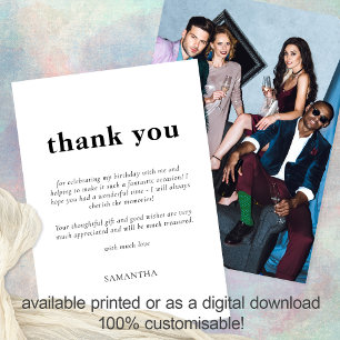 Minimalistischer Text, beliebige Farbe Foto Geburt Karte