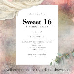Minimalistischer Text Farbe Sweet 16 Geburtstagspa Einladung<br><div class="desc">Minimalistischer Text Farbe Sweet 16 Geburtstagsparty. 100% anpassbar. Personalisieren Sie den Text einfach und ändern Sie Schriftart- und Hintergrundfarben,  wenn Sie es wünschen.</div>