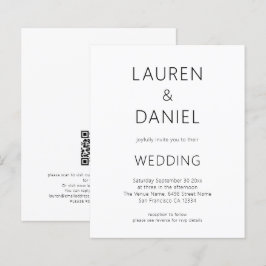 Minimalistischer Text QR-Code Schwarz-weiß Hochzei