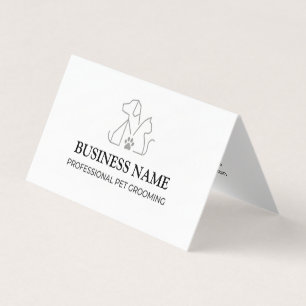 Minimalistischer Tierpfleger Elegantes Logo Monoli Visitenkarten