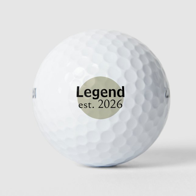 Minimalistischer Titel Legend der Gründung Golfball (Vorderseite)