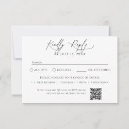Minimalistischer traditioneller QR-Code-RSVP RSVP Karte