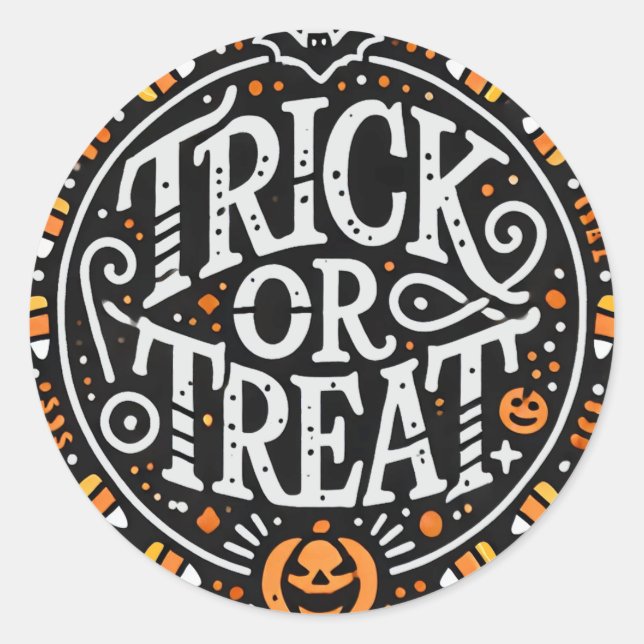 Minimalistischer Trick oder Treat Halloween Runder Aufkleber (Vorderseite)