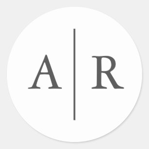 Minimalistischer Umschlag Aufkleber in Grau und We