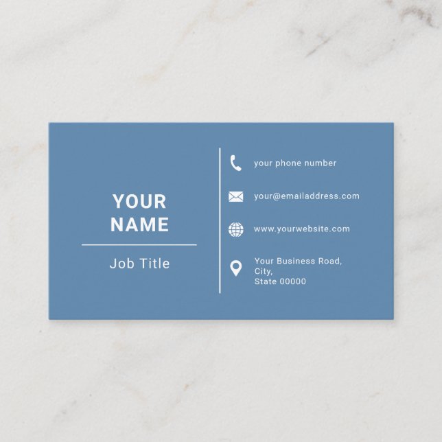 Minimalistischer und dunkelblauer Logo-Text Visitenkarte (Vorderseite)