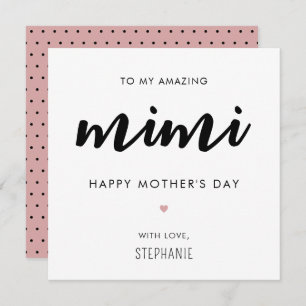 Minimalistischer und moderner Mimi-Muttertag Karte