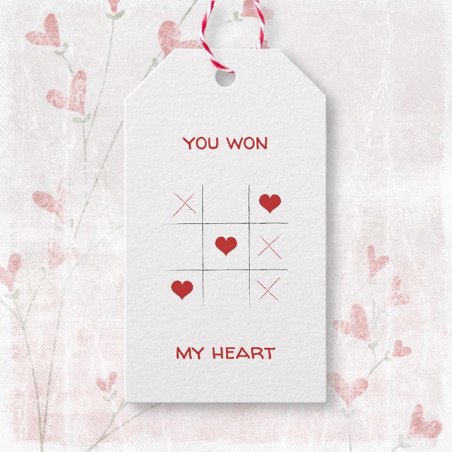 Minimalistischer Valentinstag Geschenkanhänger (Minimalist Simple tic-tac-toe Valentine's Day Gift Tags ©Susanne Sachers - Sunny Mind Design 🌞)