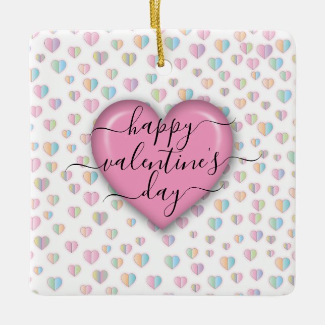 Minimalistischer Valentinstag Keramikornament (Vorderseite)