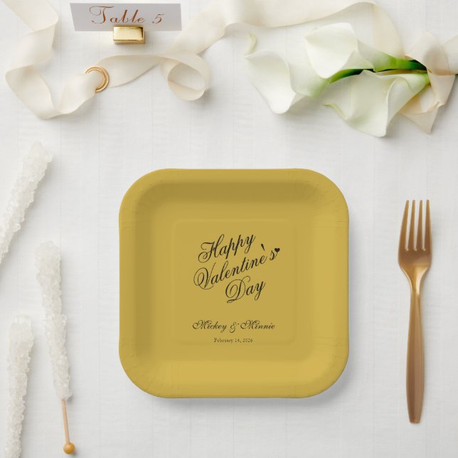 Minimalistischer Valentinstag Liebe Thema Pappteller (Hochzeit)