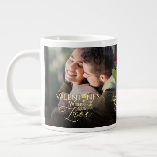 Minimalistischer Valentinstag Moderne Foto-Kalligr Jumbo-Tasse