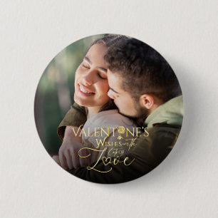 Minimalistischer Valentinstag Moderne Fotokalligra Button