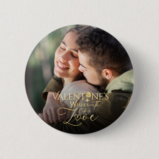 Minimalistischer Valentinstag Moderne Fotokalligra Button
